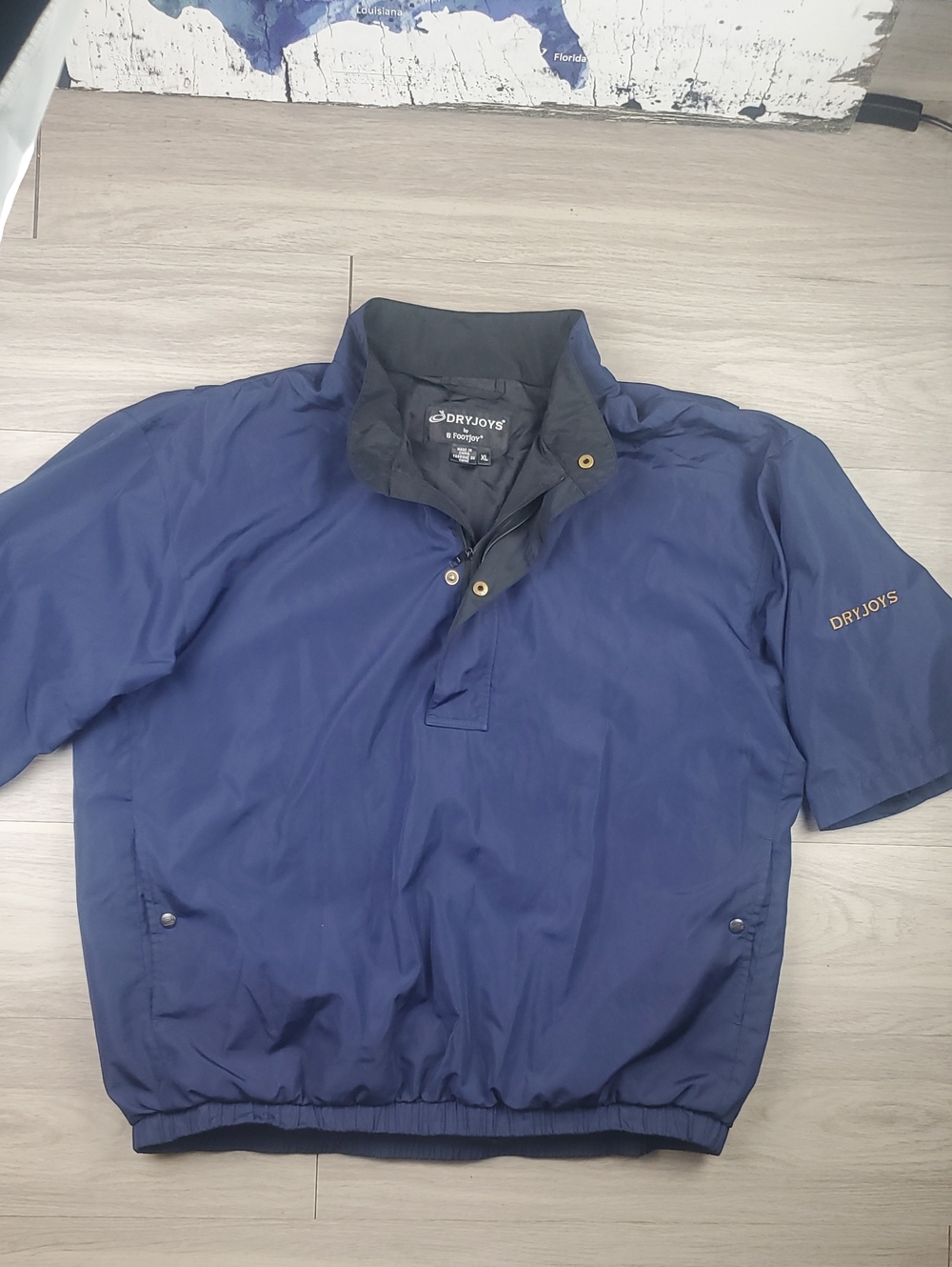 FootJoy DryJoys Men's XL Navy Golf Jacket Short Sleeve Quarter Zip Windbreaker